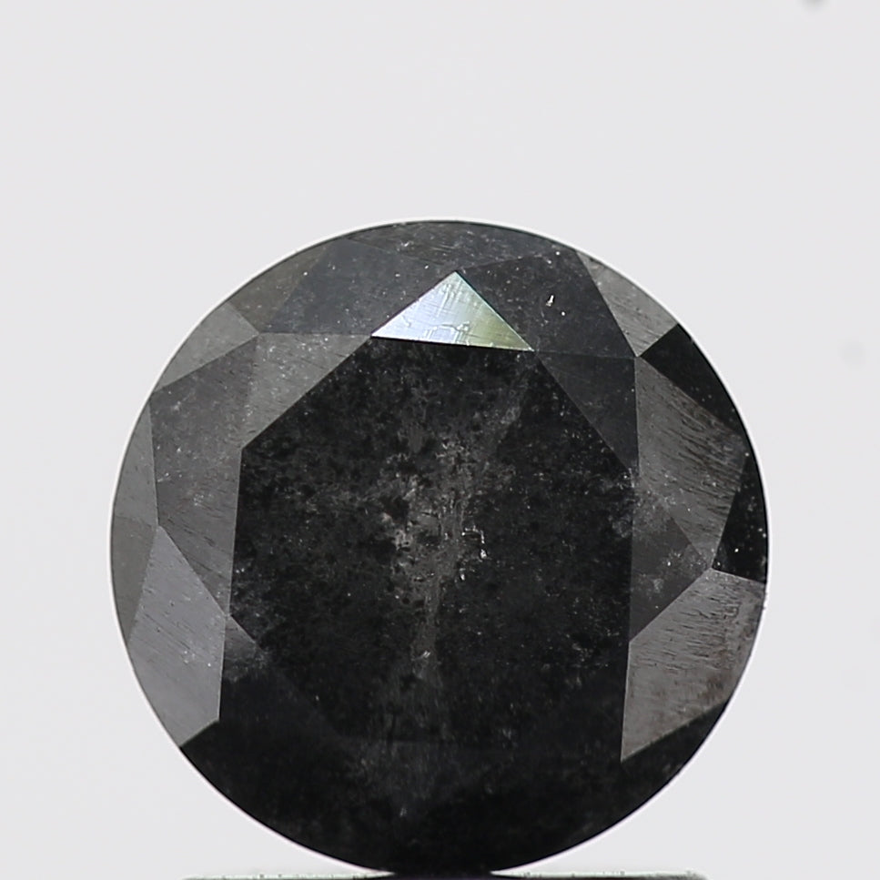Salt And Pepper Diamond Fancy Gray Color 1.32 CT 6.70 x 4.60 MM Round Brilliant Cut Diamond ! Natural Loose Diamond ! Christmas Gift for Her