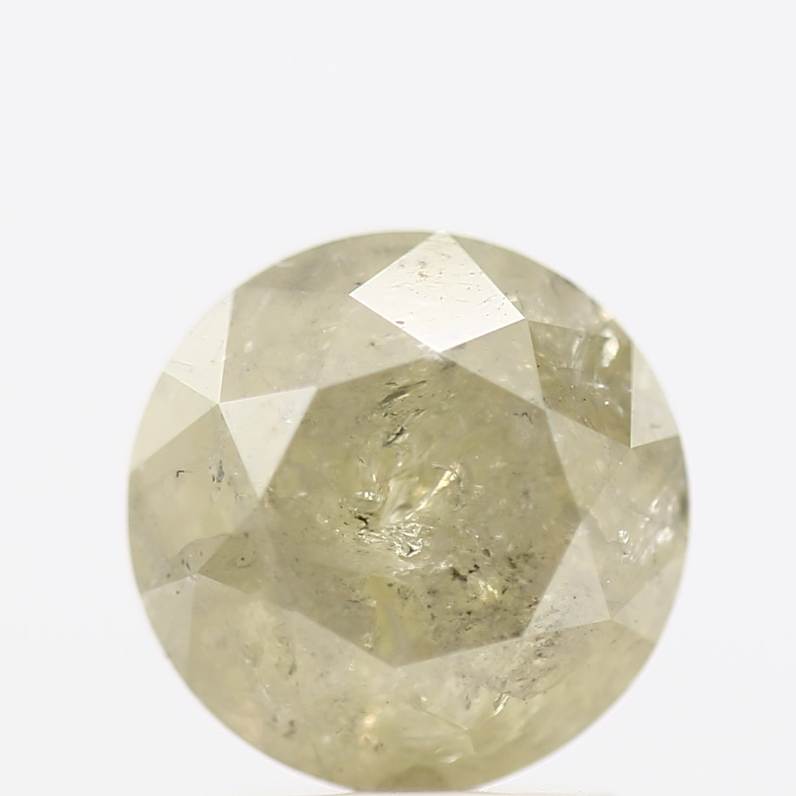 2.25 Carat Salt and Pepper Diamond Yellow Gray Round Brilliant Cut Natural Loose Diamond