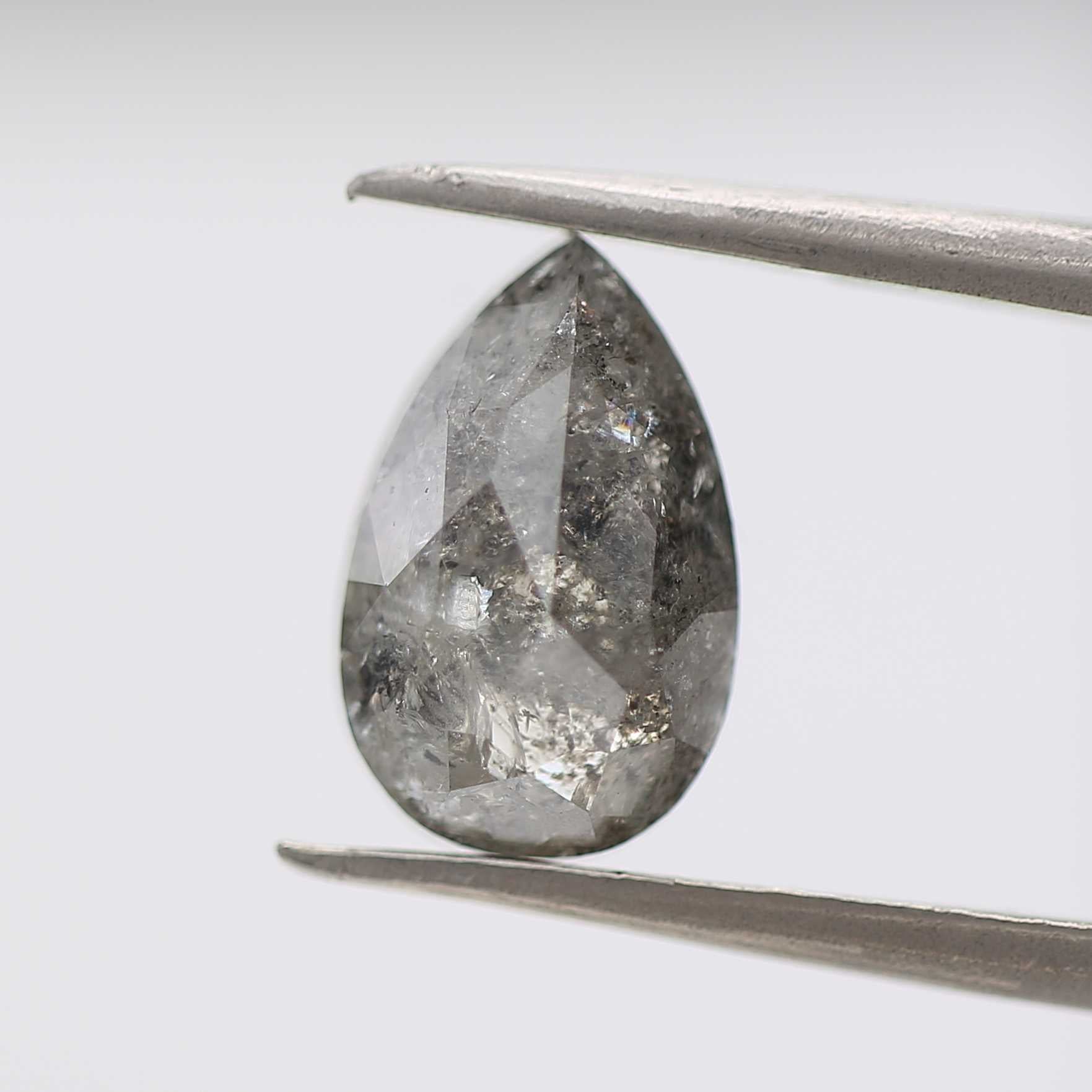 Salt and Pepper Diamond Fancy Gray Color 2.90 CT 10.70 x 6.88 MM Pear Cut Diamond! Natural Loose Diamond ! Christmas Gift for Her