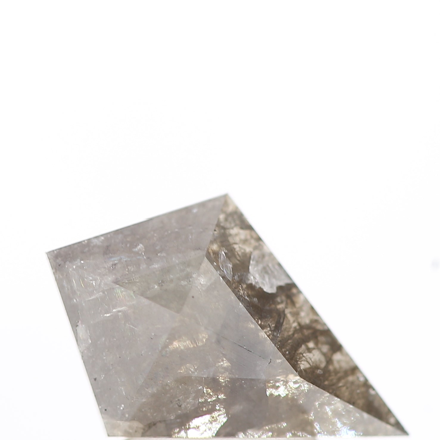 salt and pepper diamond ! 1.45 Ct 11.40 x 7.60 x 3.30 MM natural gray kite loose diamond for engagement ring for her