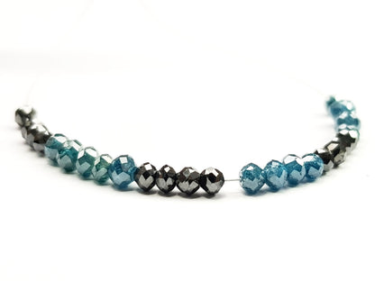 Natural Blue Black Polished Loose Diamond Beads