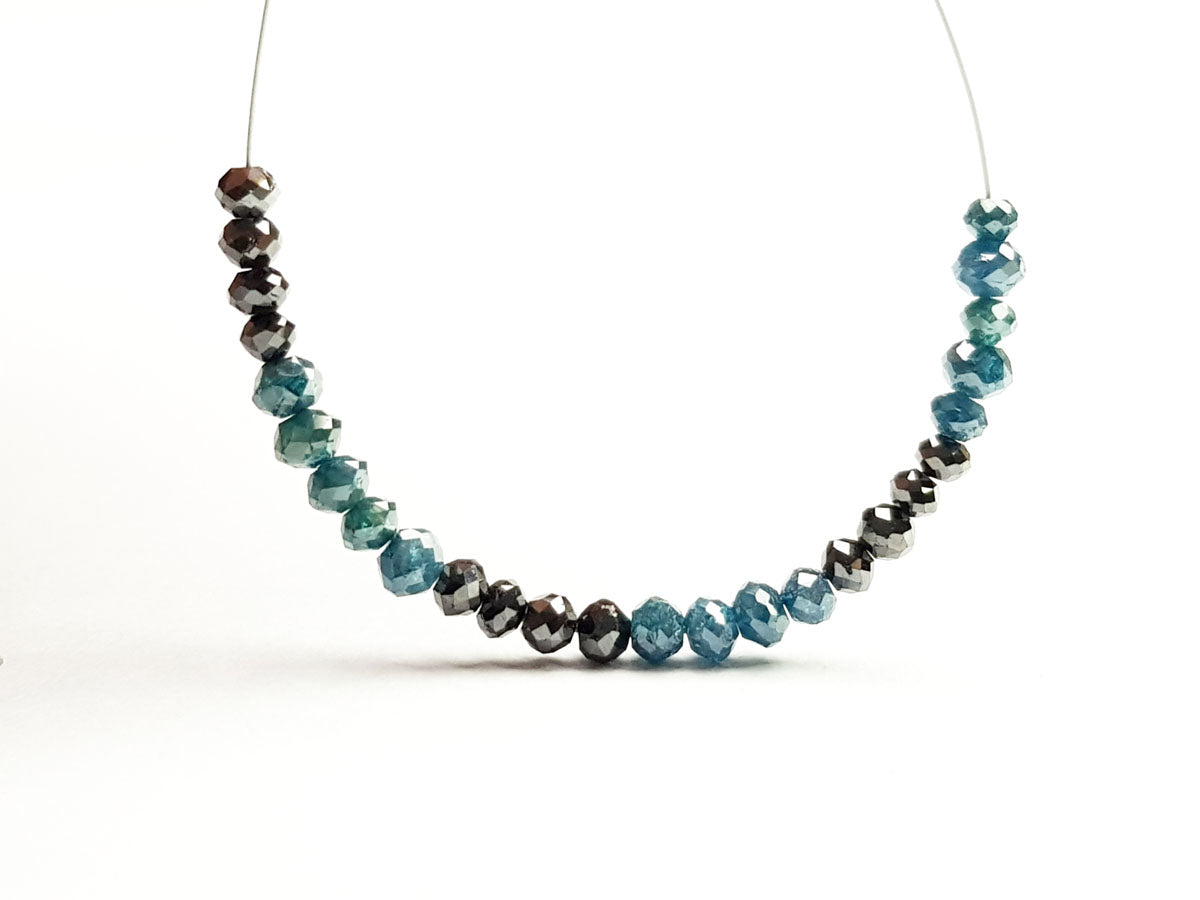 Natural Blue Black Polished Loose Diamond Beads