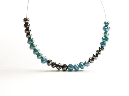 Natural Blue Black Polished Loose Diamond Beads