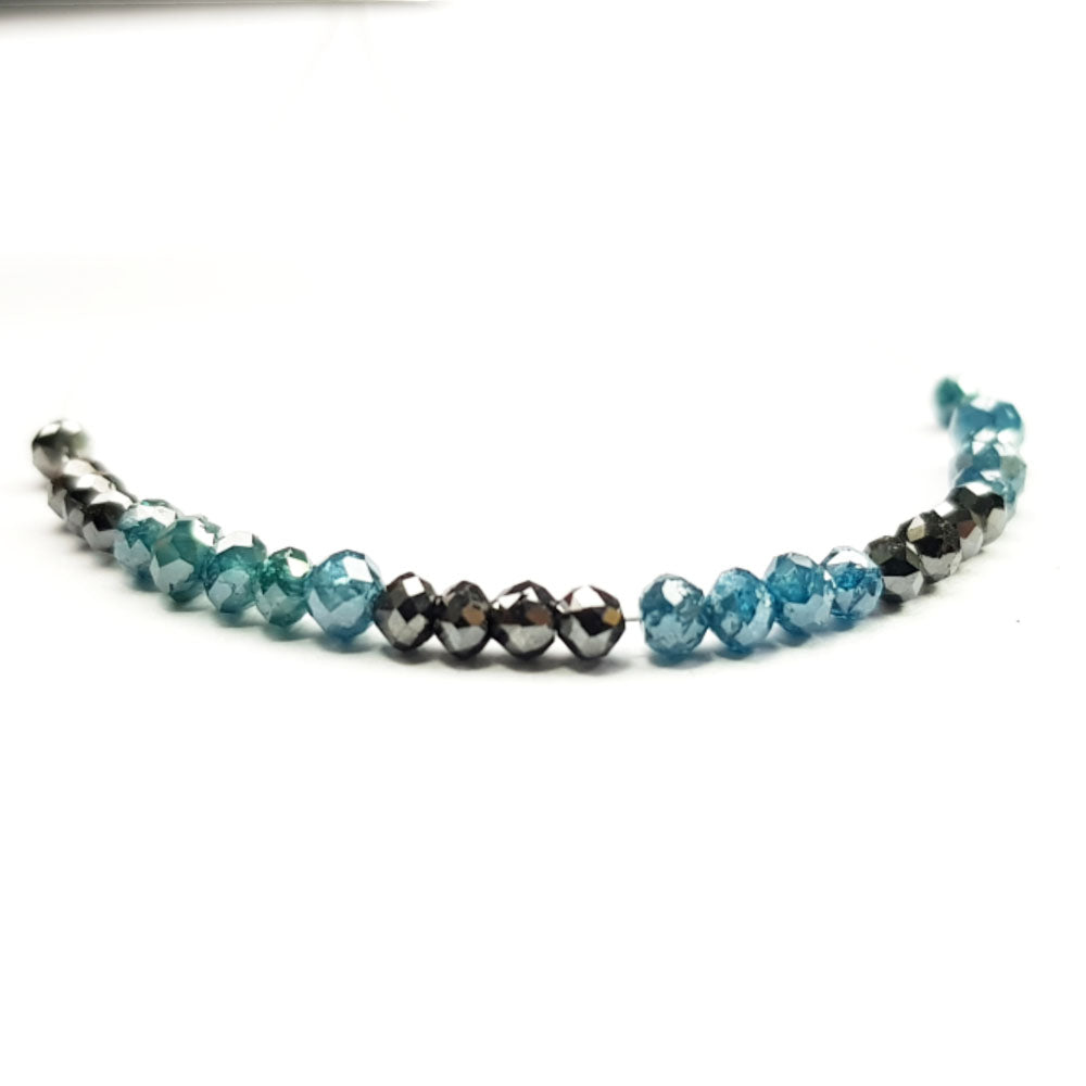 Natural Blue Black Polished Loose Diamond Beads
