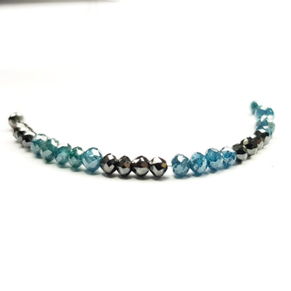 Natural Blue Black Polished Loose Diamond Beads