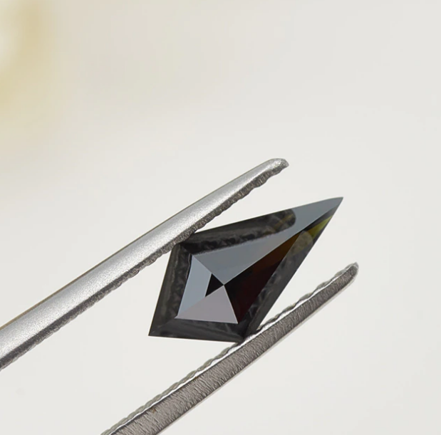 Fancy Black Color Loose Diamond, Natural Kite Shape 12.00 X 8.00 MM