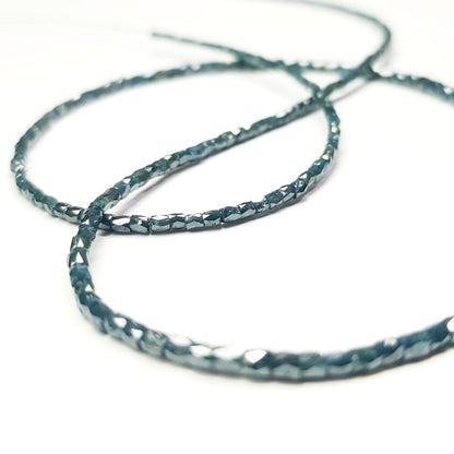 Natural Blue Polished Tube Loose Diamond Beads 16" Strand Necklace