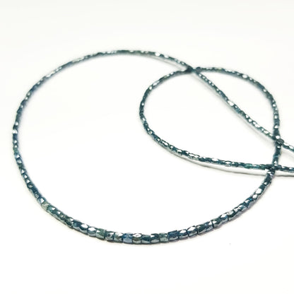 Natural Blue Polished Tube Loose Diamond Beads 16" Strand Necklace