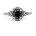 Black Color Round Diamond Ring Engagement Wedding Gift Ring 14K Solid Rose White Yellow Gold Ring 1.75 CT Unique Anniversary Gift for Love