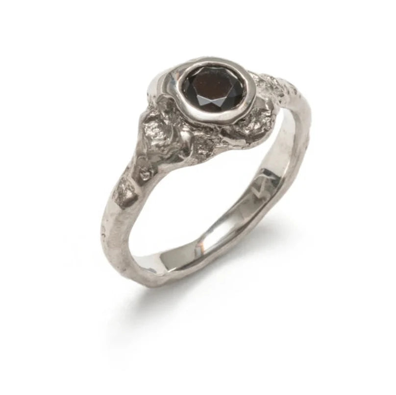 Black Color Diamond Ring ! Natural Round Cut Diamond Engagement Ring 14k Yellow White Rose Gold Anniversary Ring Christmas Gift For Her