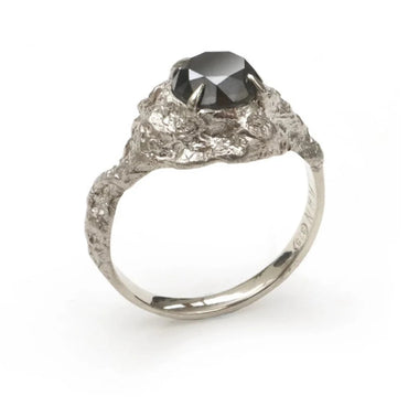 Black Color Diamond Ring ! Natural Round Cut Diamond Engagement Ring 14k Yellow White Rose Gold Anniversary Ring Christmas Gift For Her