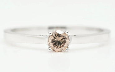 Round Solitaire Ring, 4 prongs Round Stacking Engagement Ring, Round Diamond Bridal Wedding Ring, Promise Ring, 14K Gold Ring