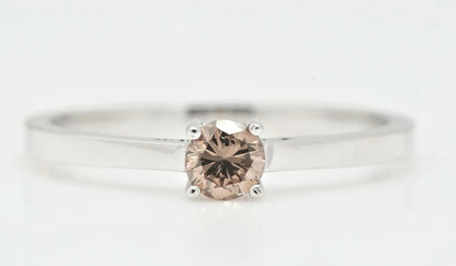 Round Solitaire Ring, 4 prongs Round Stacking Engagement Ring, Round Diamond Bridal Wedding Ring, Promise Ring, 14K Gold Ring
