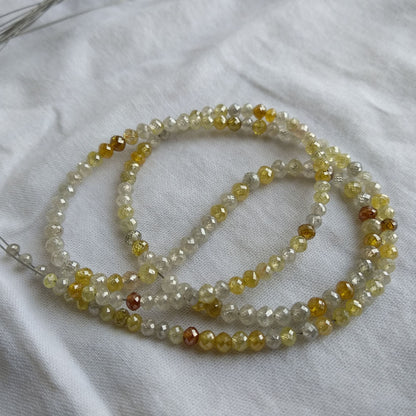 Natural Multi Color Round Ball's Cut Polished Loose Diamond Beads 16" Strand Necklace