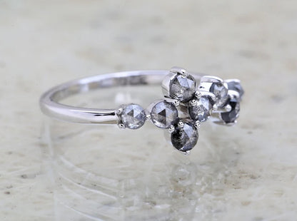Salt and Pepper Diamond Ring ! Diamond Ring ! Solid Gold Ring ! Proposed Ring ! Engagement Ring ! Salt and pepper Ring ! Gift For Her
