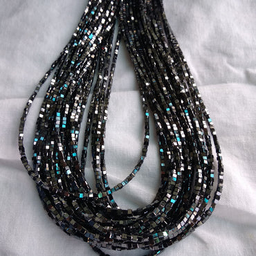 Fancy Black Color Polished Cube Loose Diamond Beads 16