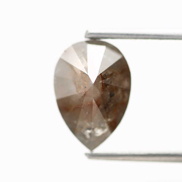 Salt and Pepper Diamond Fancy Brown Color 2.52 CT 10.10 x 7.12 x 5.22 MM Pear Cut Diamond! Natural Loose Diamond ! Christmas Gift for Her