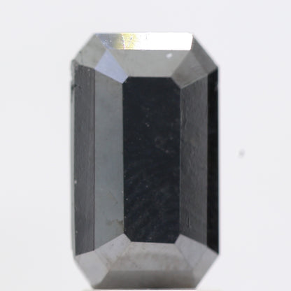 2.46 Ct Natural Black Emerald Full Cut Loose Diamond for Jewelery