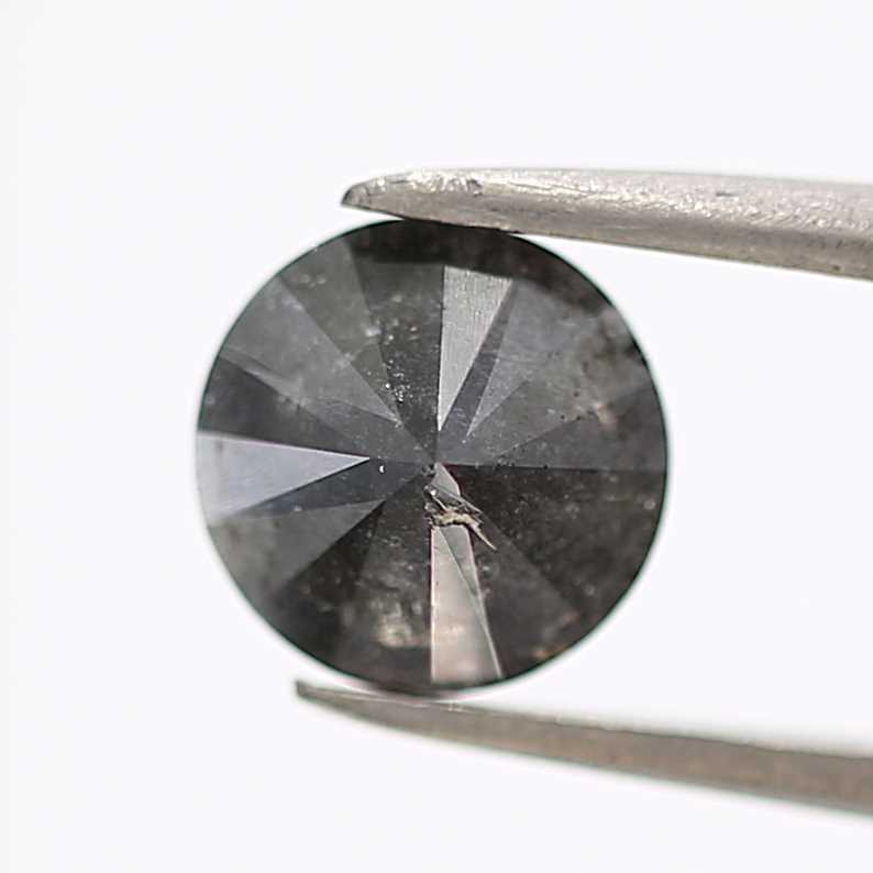 1.28 Carat Fancy Black Round Shape Brilliant Cut Natural Loose Diamond