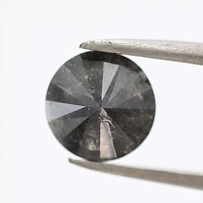 1.28 Carat Fancy Black Round Shape Brilliant Cut Natural Loose Diamond