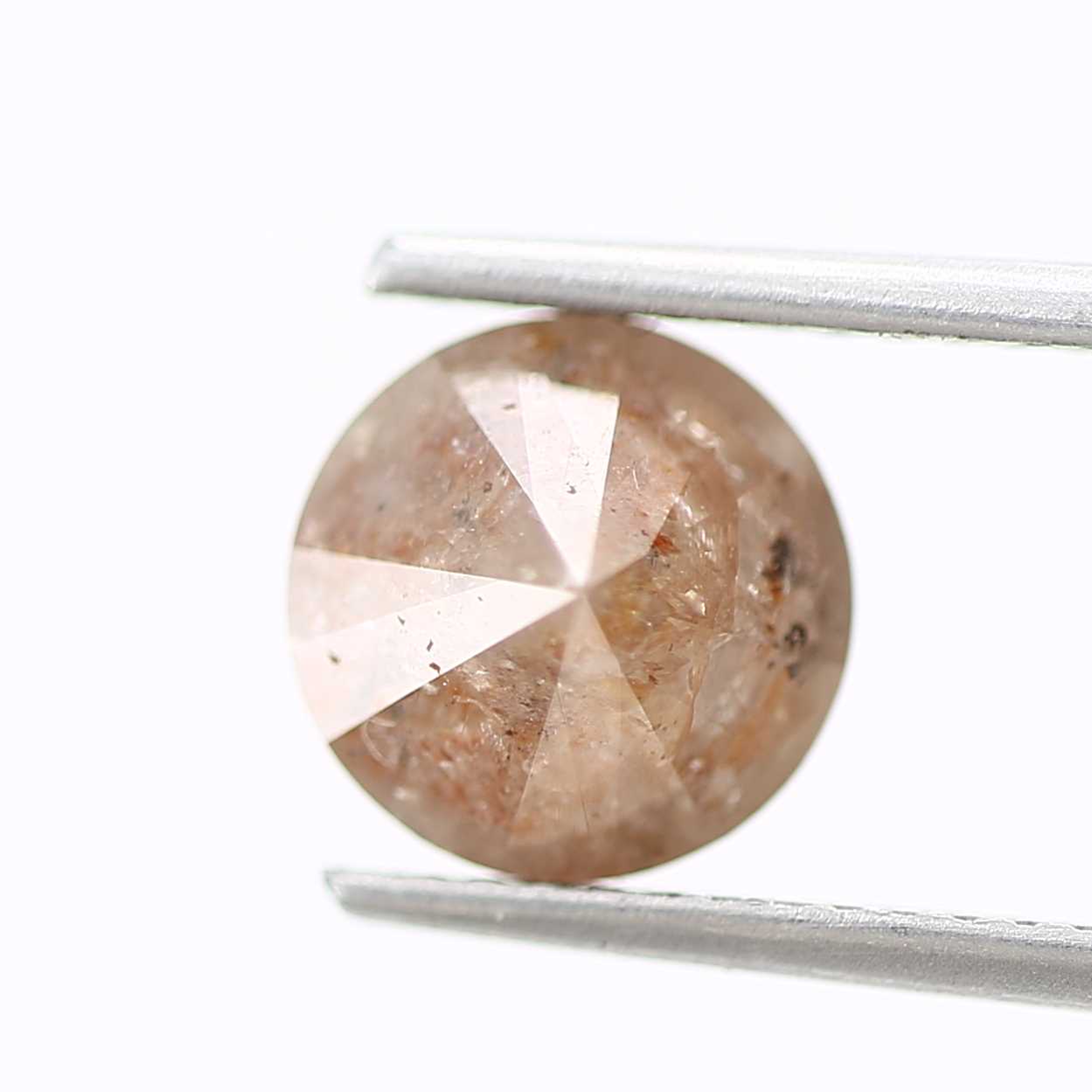 1.89 Carat Fancy Peach Gray Round Brilliant Cut Natural Loose Diamond