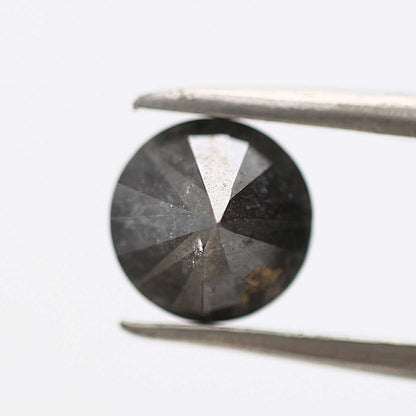 1.32 Carat Fancy Black Round Shape Brilliant Cut Natural Loose Diamond