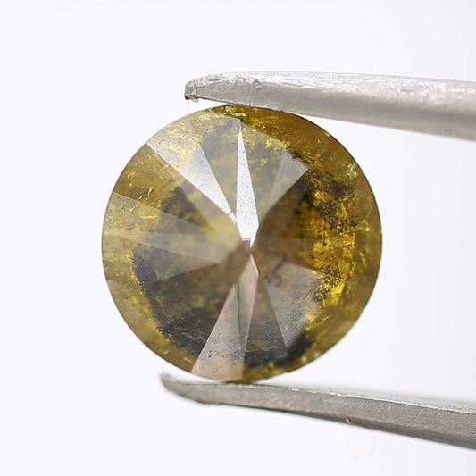 1.20 Carat Yellow Rustic Fancy Round Brilliant Cut Natural Loose Diamond