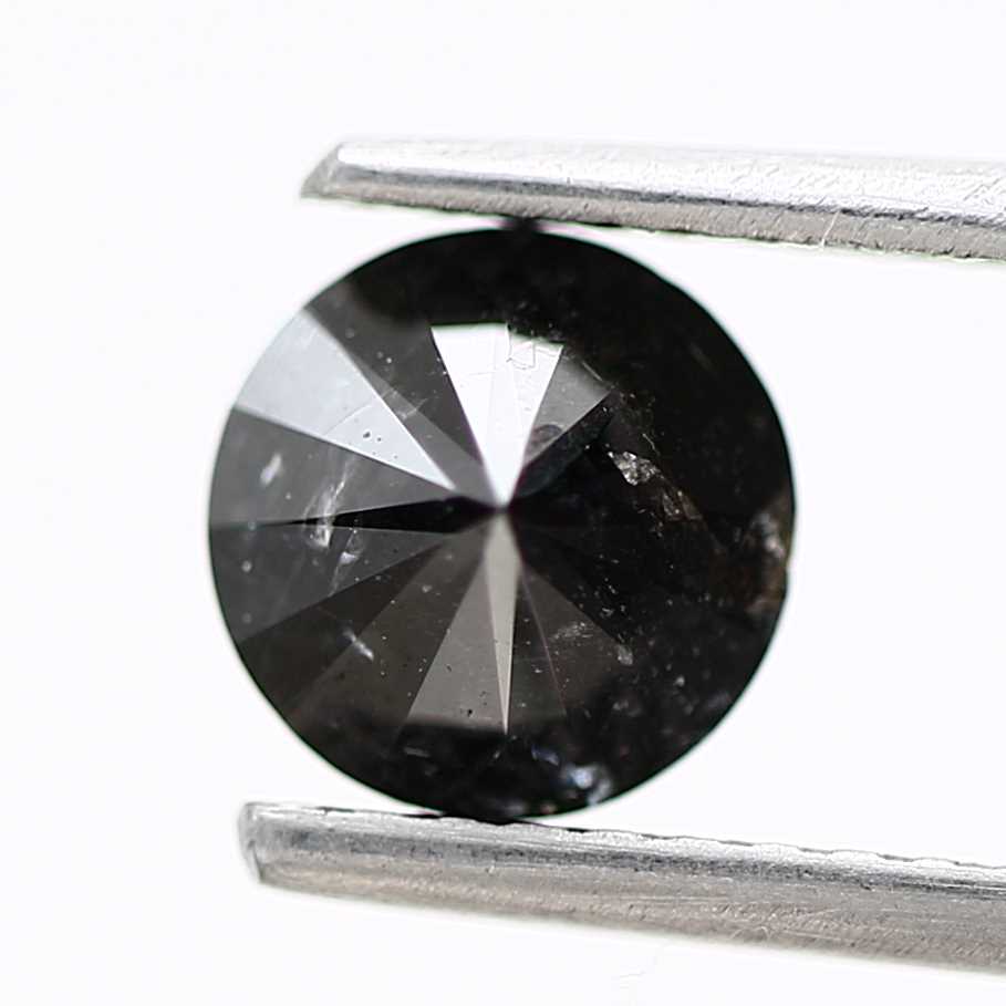 0.79 Carat Fancy Black Round Shape Brilliant Cut Natural Loose Diamond