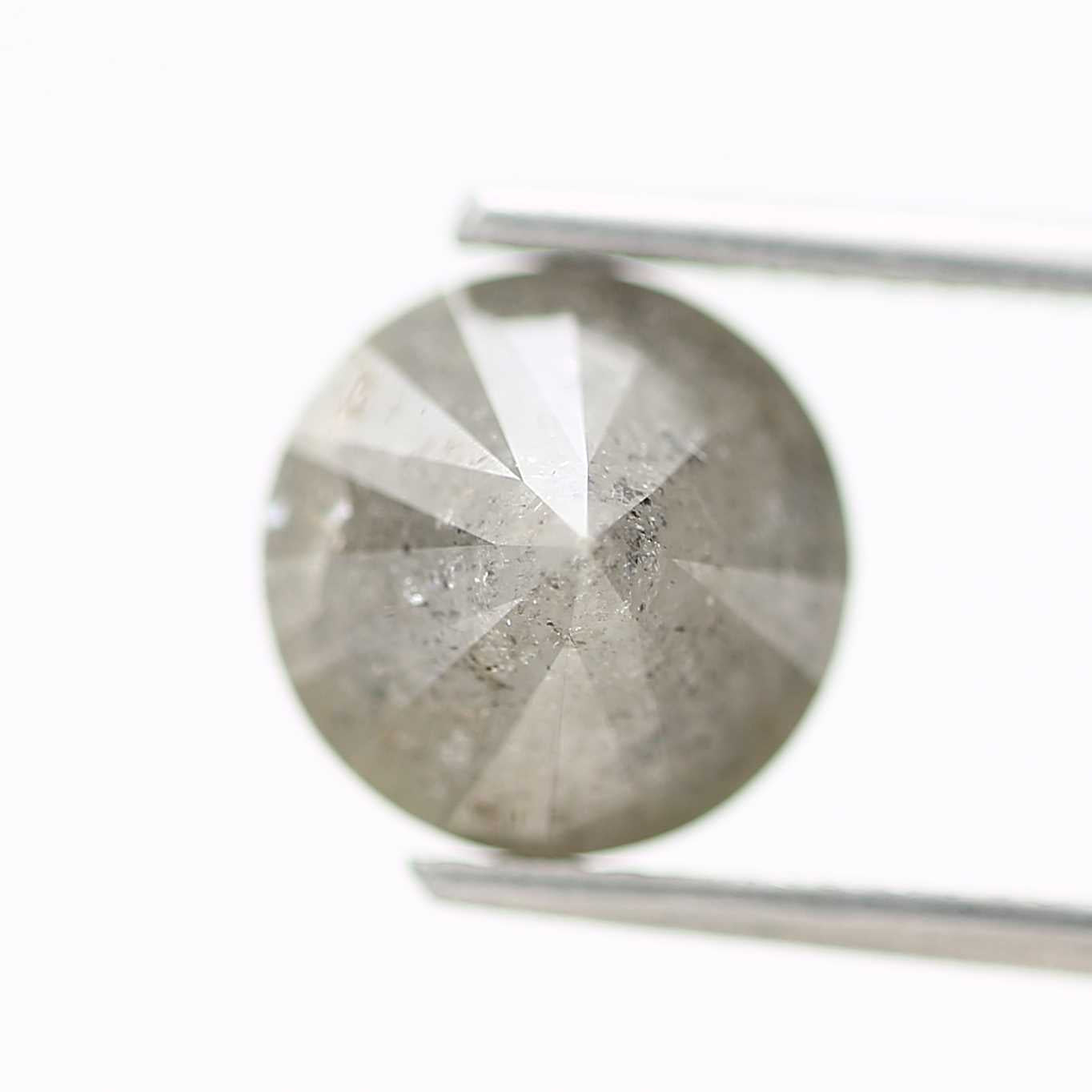 3.08 Carat Salt and Pepper Diamond Gray Round Brilliant Cut Natural Loose Diamond