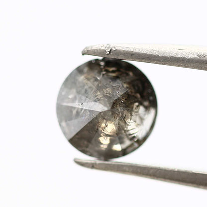 0.79 Carat Salt and Pepper Diamond Round Brilliant Cut Natural Loose Diamond