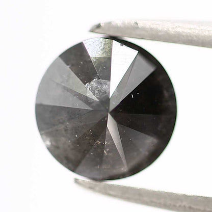0.84 Carat Fancy Black Round Brilliant Cut Natural Loose Diamond