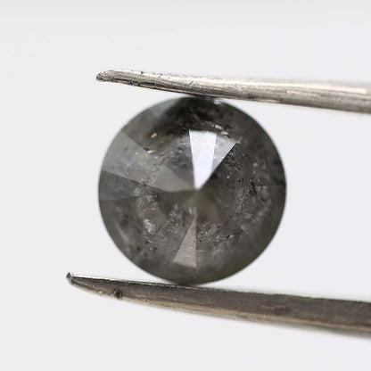 2.47 Carat Salt and Pepper Diamond Round Brilliant Cut Natural Loose Diamond