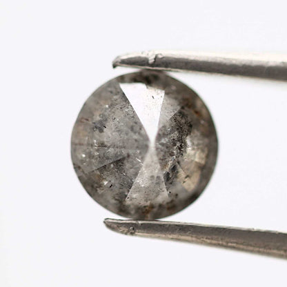0.85 Carat Salt and Pepper Diamond Gray Fancy Round Brilliant Cut Natural Loose Diamond