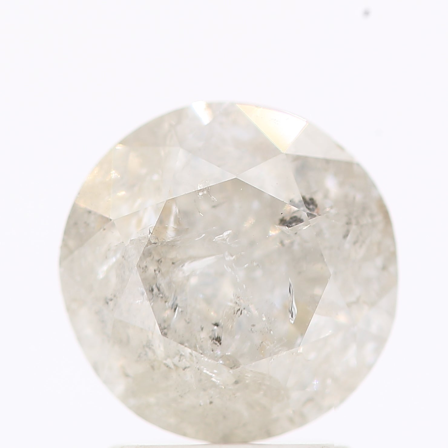 Natural Loose Round Salt And Pepper Diamond Fancy Grey Color 2.00 CT 7.80 X 5.08 MM Round Brilliant Cut Diamond ! Christmas Gift for Her