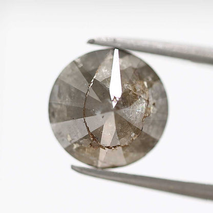 3.17 Carat Fancy Gray Round Brilliant Cut Natural Loose Diamond