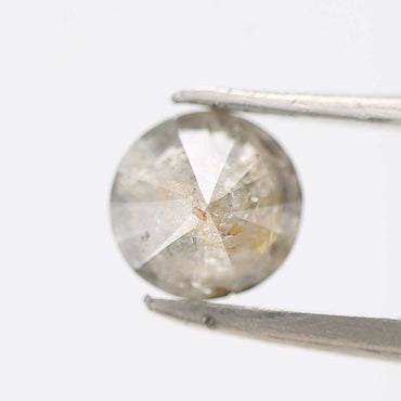 0.83 Carat Salt and Pepper Diamond Gray Round Brilliant Cut Natural Loose Diamond