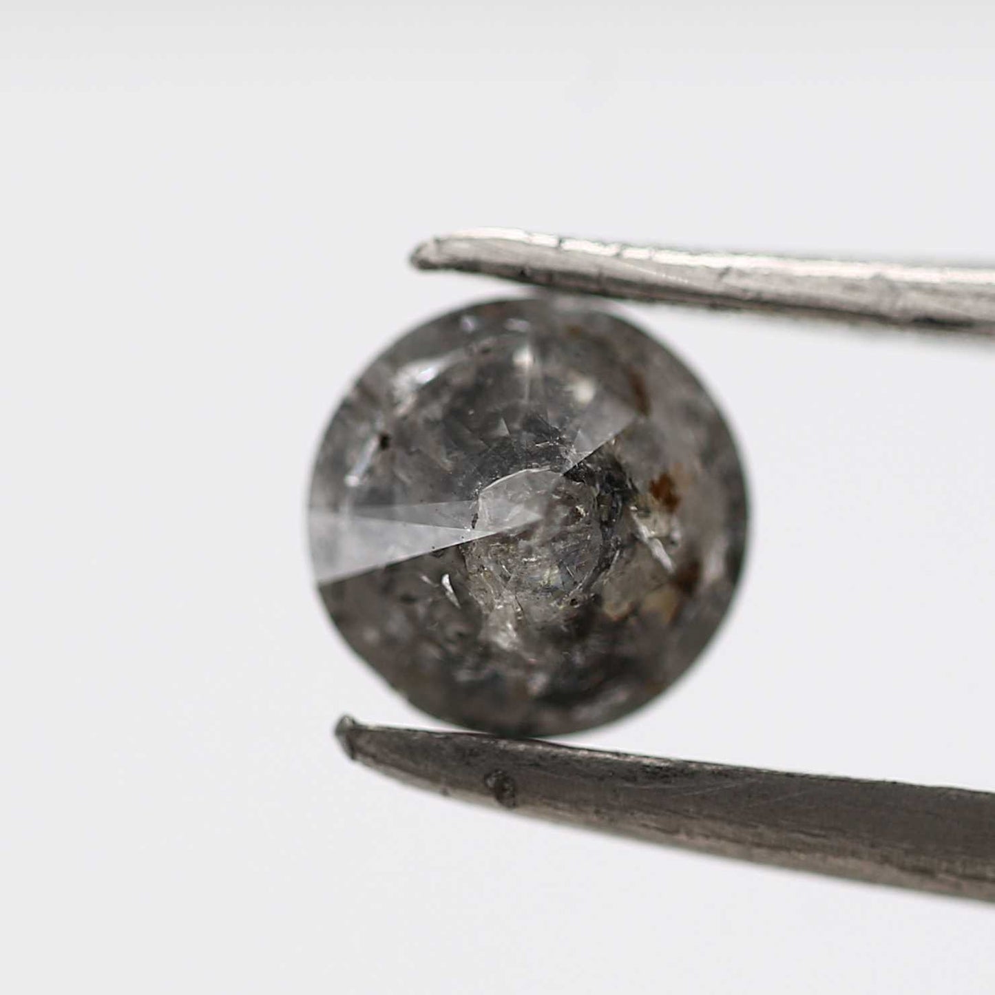 0.64 Carat Salt and Pepper Diamond Round Brilliant Cut Natural Loose Diamond