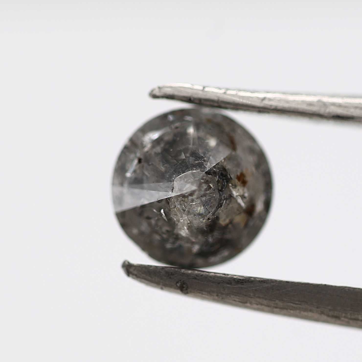 0.64 Carat Salt and Pepper Diamond Round Brilliant Cut Natural Loose Diamond