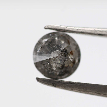 0.64 Carat Salt and Pepper Diamond Round Brilliant Cut Natural Loose Diamond
