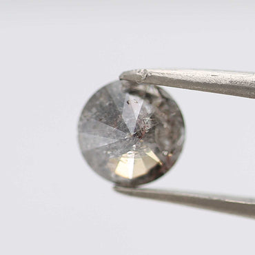0.97 Carat Salt and Pepper Diamond Gray Fancy Round Brilliant Cut Natural Loose Diamond