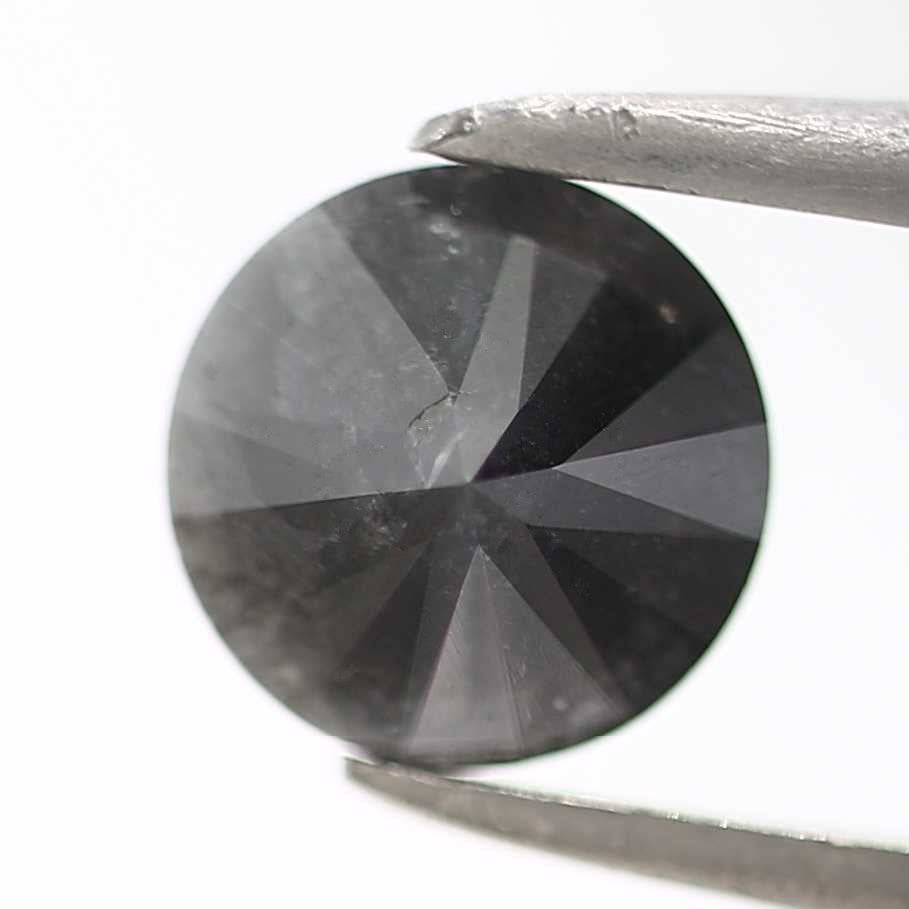 0.82 Carat Fancy Black Round Shape Brilliant Cut Natural Loose Diamond