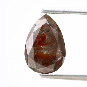 Salt and Pepper Diamond Fancy Brown Color 2.31 CT 9.42 x 6.51 x 5.48 MM Pear Cut Diamond! Natural Loose Diamond ! Christmas Gift for Her