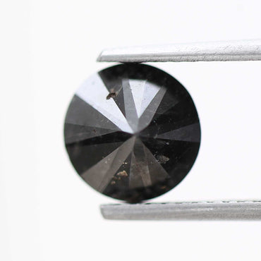 1.42 Carat Fancy Black Round Shape Brilliant Cut Natural Loose Diamond