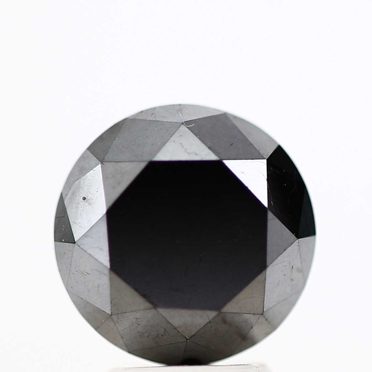 3.93 Carat Fancy Black Round Shape Brilliant Cut Natural Loose Diamond