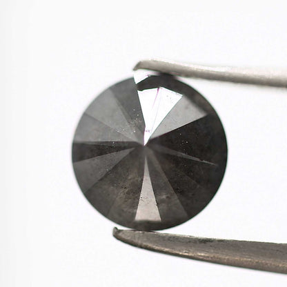 1.38 Carat Fancy Black Gray Round Shape Brilliant Cut Natural Loose Diamond