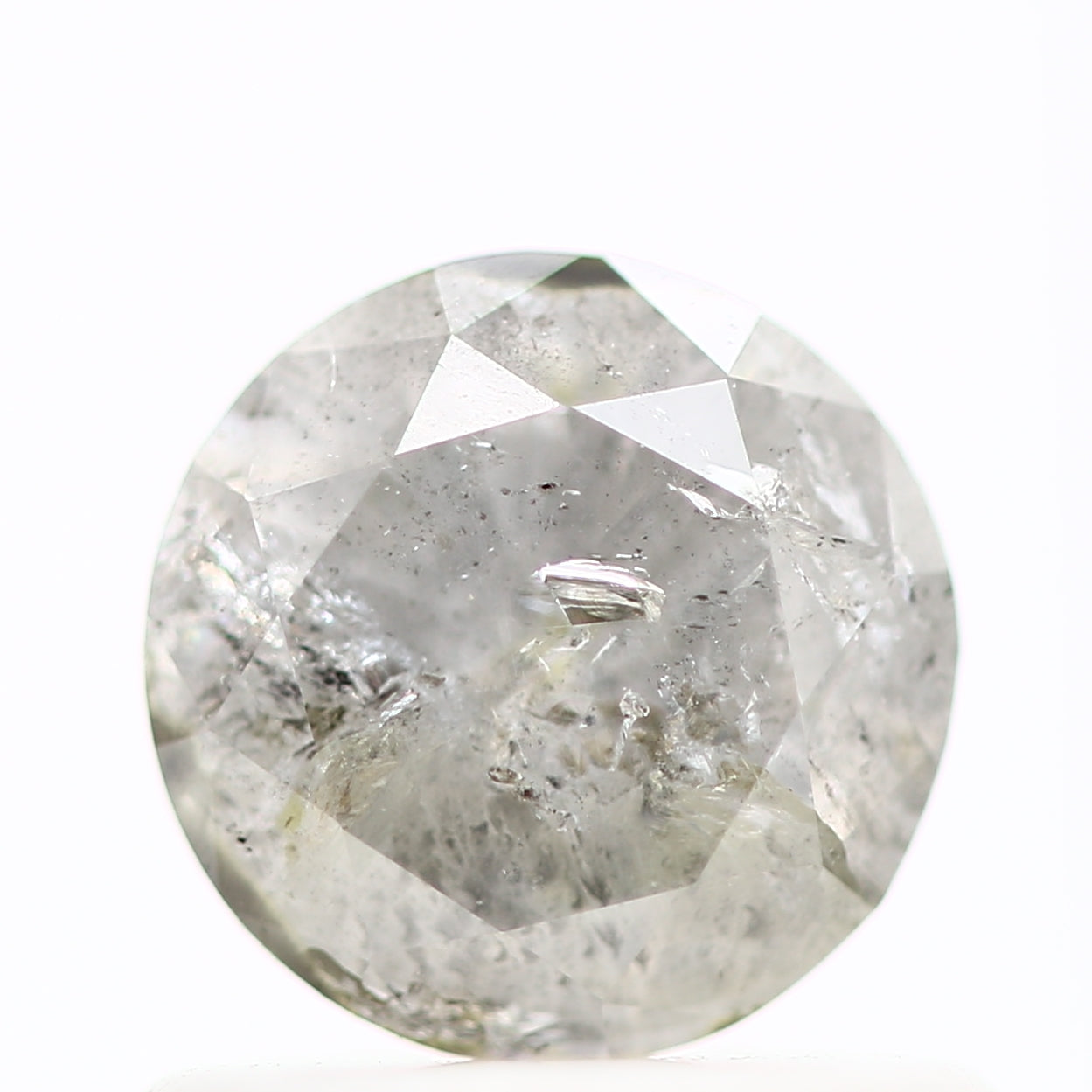 0.67 Carat Round Brilliant Cut Salt and Pepper Natural Loose Diamond