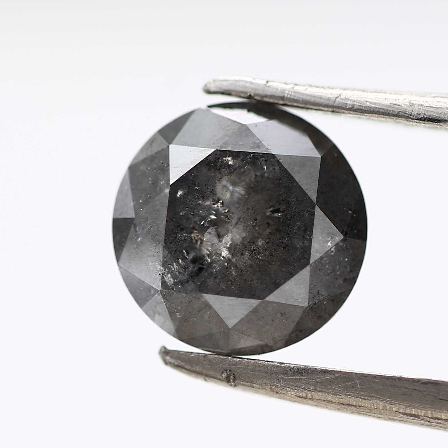 1.37 Carat Salt and Pepper Gray Fancy Round Brilliant Cut Natural Loose Diamond