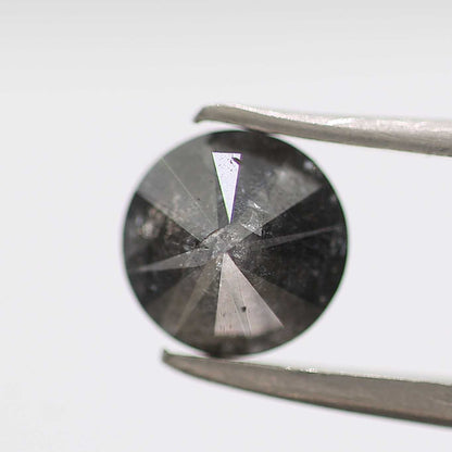 1.14 Carat Fancy Black Round Brilliant Cut Natural Loose Diamond