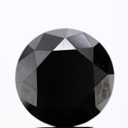 4.32 Carat Fancy Black Round Shape Brilliant Cut Natural Loose Diamond