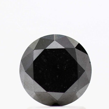1.40 Carat Fancy Black Round Shape Brilliant Cut Natural Loose Diamond